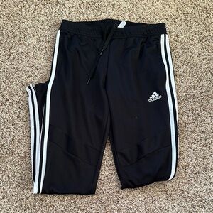 Adidas Small Black Track Pants Zip Up Ankle